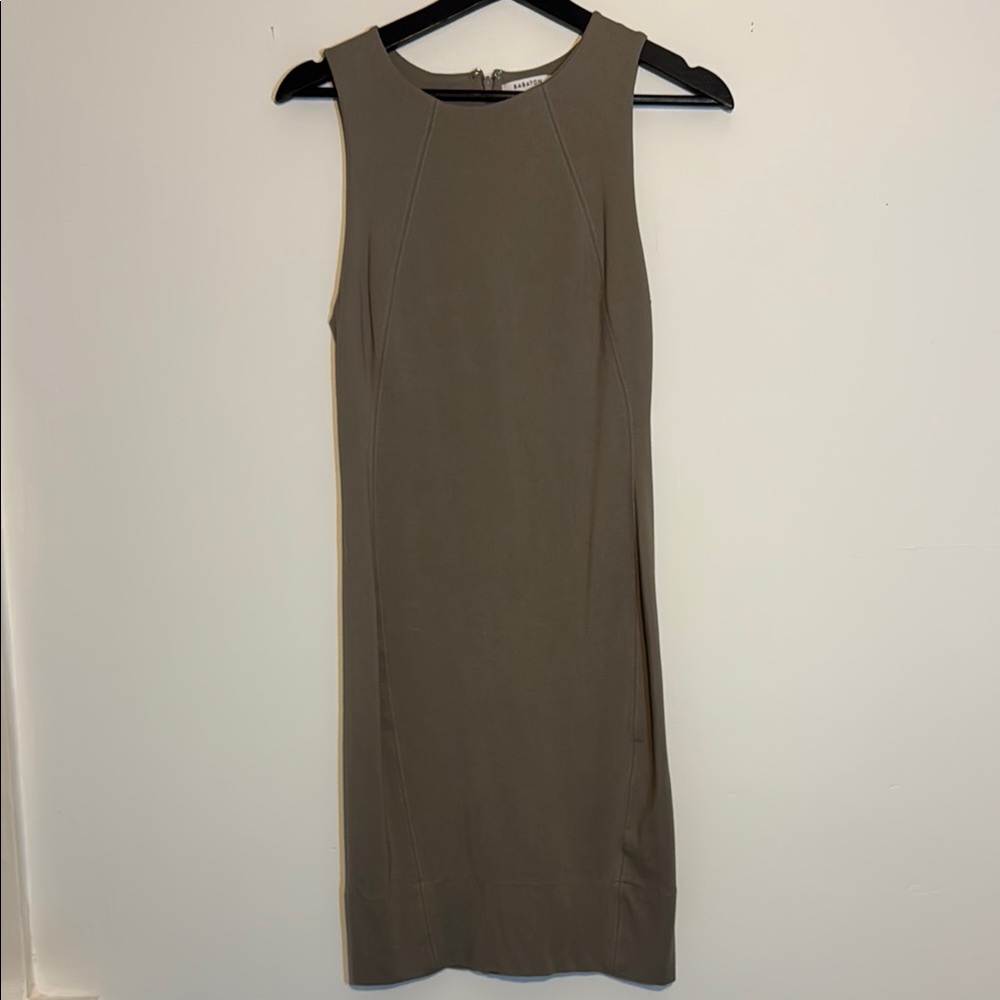 Aritzia Babaton Elegant Tan Sleeveless Dress